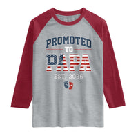 Patriotic Promoted To Dad Est 2026 Raglan Shirt US Flag New Father Gift