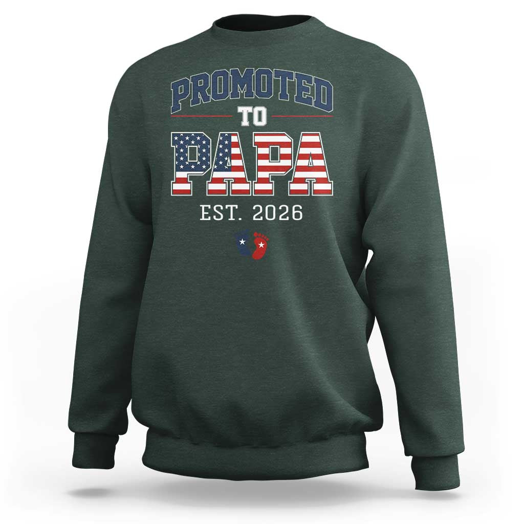 Patriotic Promoted To Dad Est 2026 Sweatshirt US Flag New Father Gift