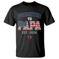 Patriotic Promoted To Dad Est 2026 T Shirt US Flag New Father Gift