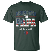 Patriotic Promoted To Dad Est 2026 T Shirt US Flag New Father Gift