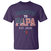 Patriotic Promoted To Dad Est 2026 T Shirt US Flag New Father Gift