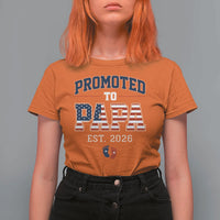 Patriotic Promoted To Dad Est 2026 T Shirt For Women US Flag New Father Gift