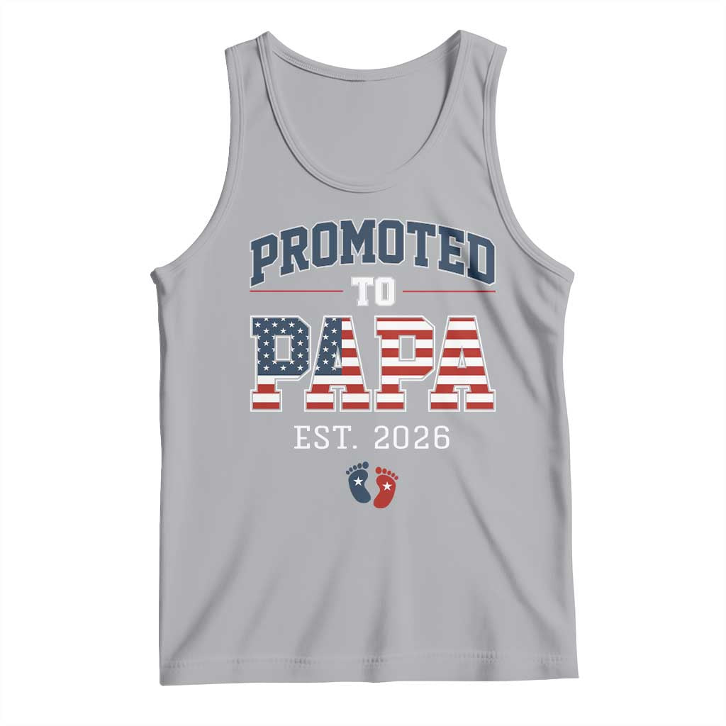 Patriotic Promoted To Dad Est 2026 Tank Top US Flag New Father Gift