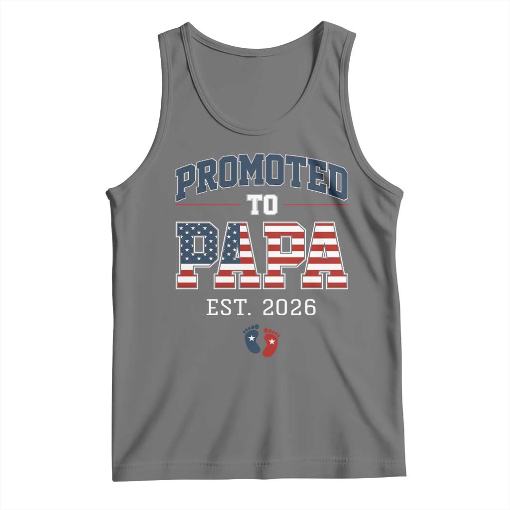 Patriotic Promoted To Dad Est 2026 Tank Top US Flag New Father Gift