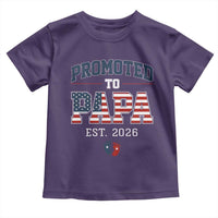 Patriotic Promoted To Dad Est 2026 Toddler T Shirt US Flag New Father Gift
