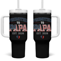 Patriotic Promoted To Dad Est 2026 Tumbler With Handle US Flag New Father Gift