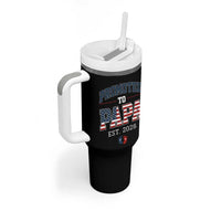 Patriotic Promoted To Dad Est 2026 Tumbler With Handle US Flag New Father Gift