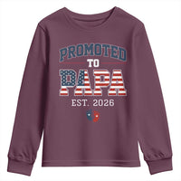 Patriotic Promoted To Dad Est 2026 Youth Sweatshirt US Flag New Father Gift
