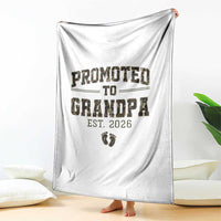 Promoted To Grandpa Est 2026 Throw Blanket Vintage Camo Grandpa Graphic