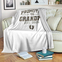 Promoted To Grandpa Est 2026 Throw Blanket Vintage Camo Grandpa Graphic