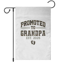 Promoted To Grandpa Est 2026 Garden Flag Vintage Camo Grandpa Graphic