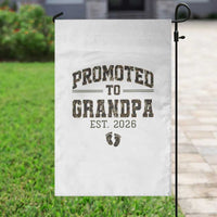 Promoted To Grandpa Est 2026 Garden Flag Vintage Camo Grandpa Graphic