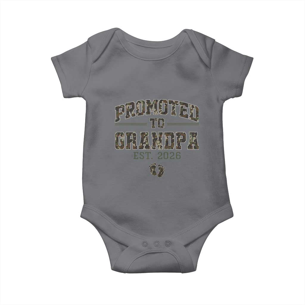 Promoted To Grandpa Est 2026 Baby Onesie Vintage Camo Grandpa Graphic