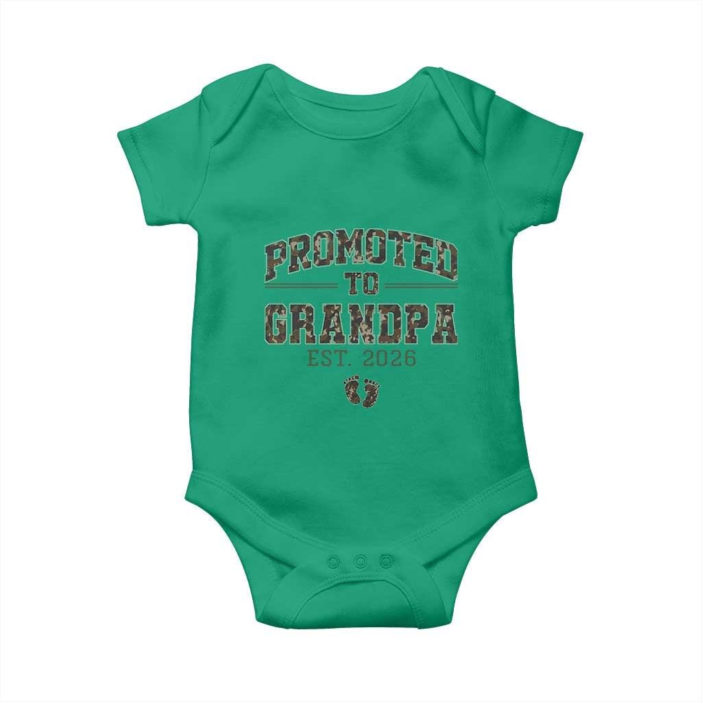 Promoted To Grandpa Est 2026 Baby Onesie Vintage Camo Grandpa Graphic