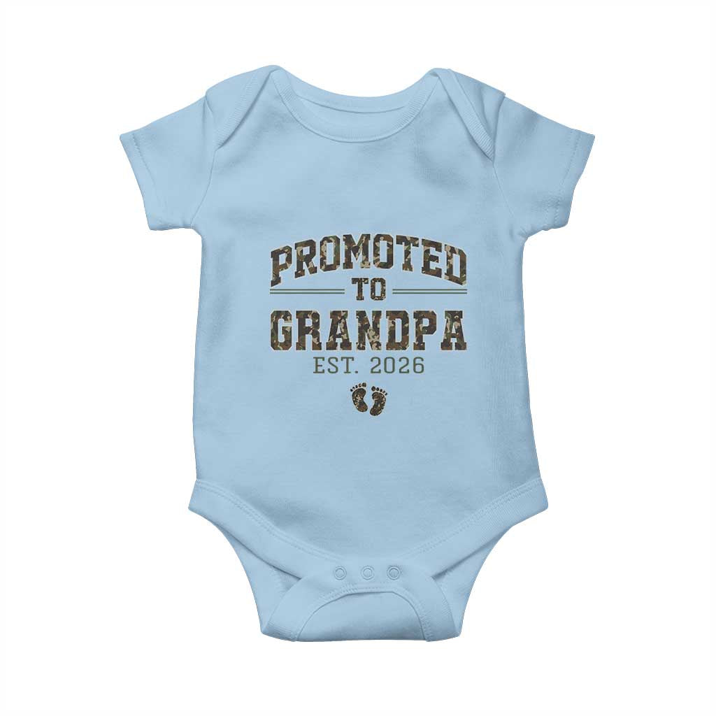 Promoted To Grandpa Est 2026 Baby Onesie Vintage Camo Grandpa Graphic