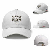 Promoted To Grandpa Est 2026 Baseball Cap Vintage Camo Grandpa Graphic