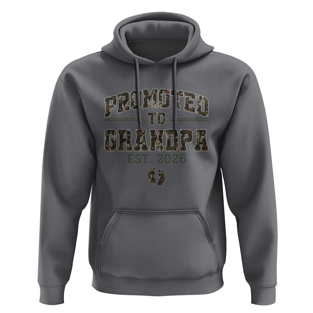 Promoted To Grandpa Est 2026 Hoodie Vintage Camo Grandpa Graphic