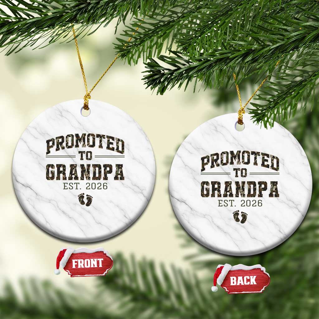 Promoted To Grandpa Est 2026 Ceramic Ornament Vintage Camo Grandpa Graphic