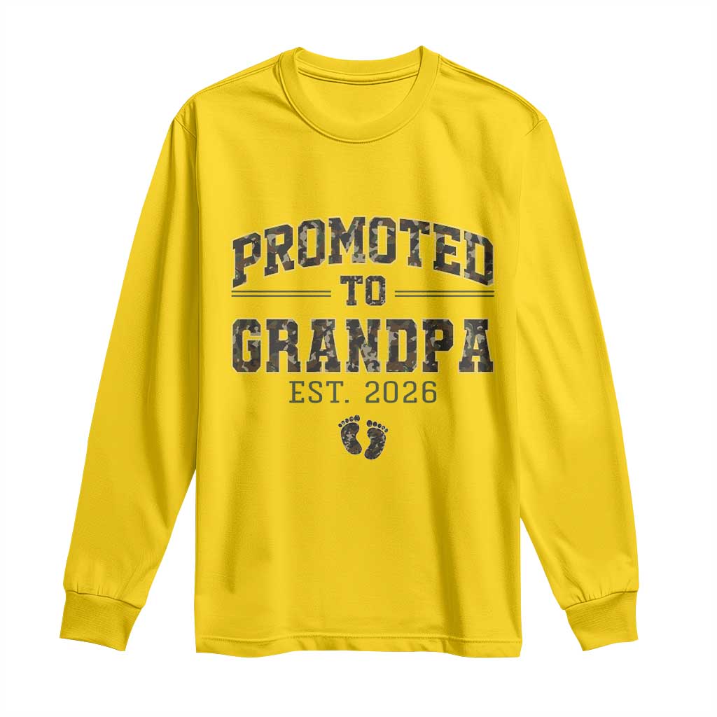 Promoted To Grandpa Est 2026 Long Sleeve Shirt Vintage Camo Grandpa Graphic