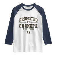 Promoted To Grandpa Est 2026 Raglan Shirt Vintage Camo Grandpa Graphic