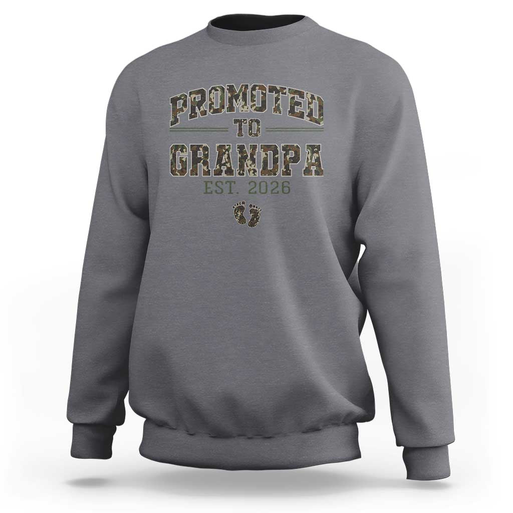 Promoted To Grandpa Est 2026 Sweatshirt Vintage Camo Grandpa Graphic