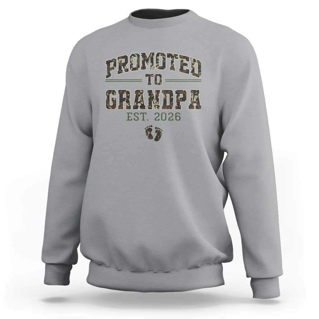 Promoted To Grandpa Est 2026 Sweatshirt Vintage Camo Grandpa Graphic