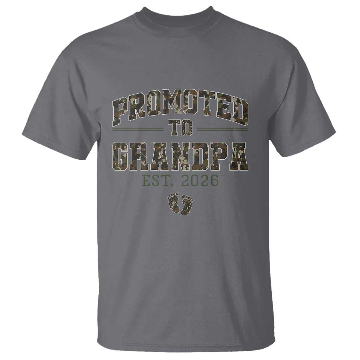Promoted To Grandpa Est 2026 T Shirt Vintage Camo Grandpa Graphic