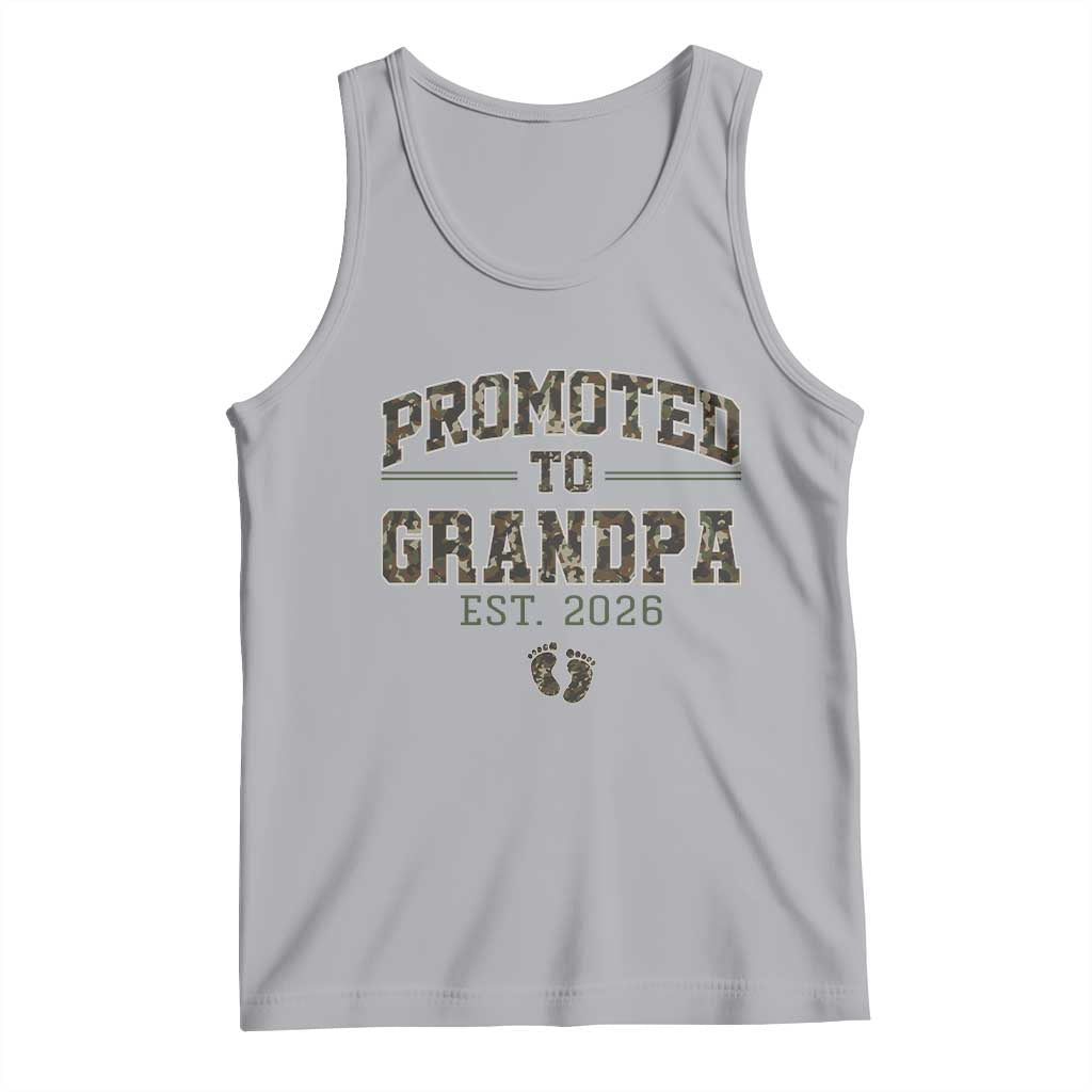 Promoted To Grandpa Est 2026 Tank Top Vintage Camo Grandpa Graphic