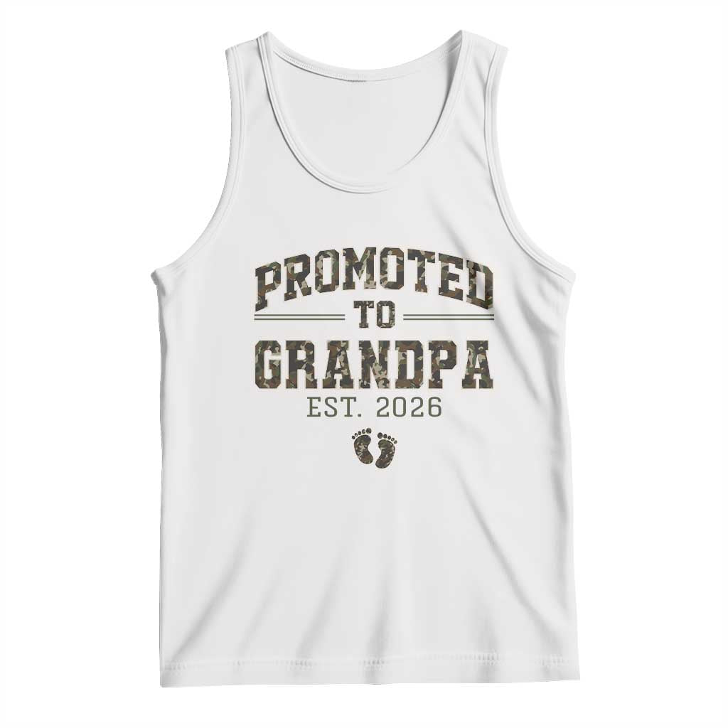 Promoted To Grandpa Est 2026 Tank Top Vintage Camo Grandpa Graphic