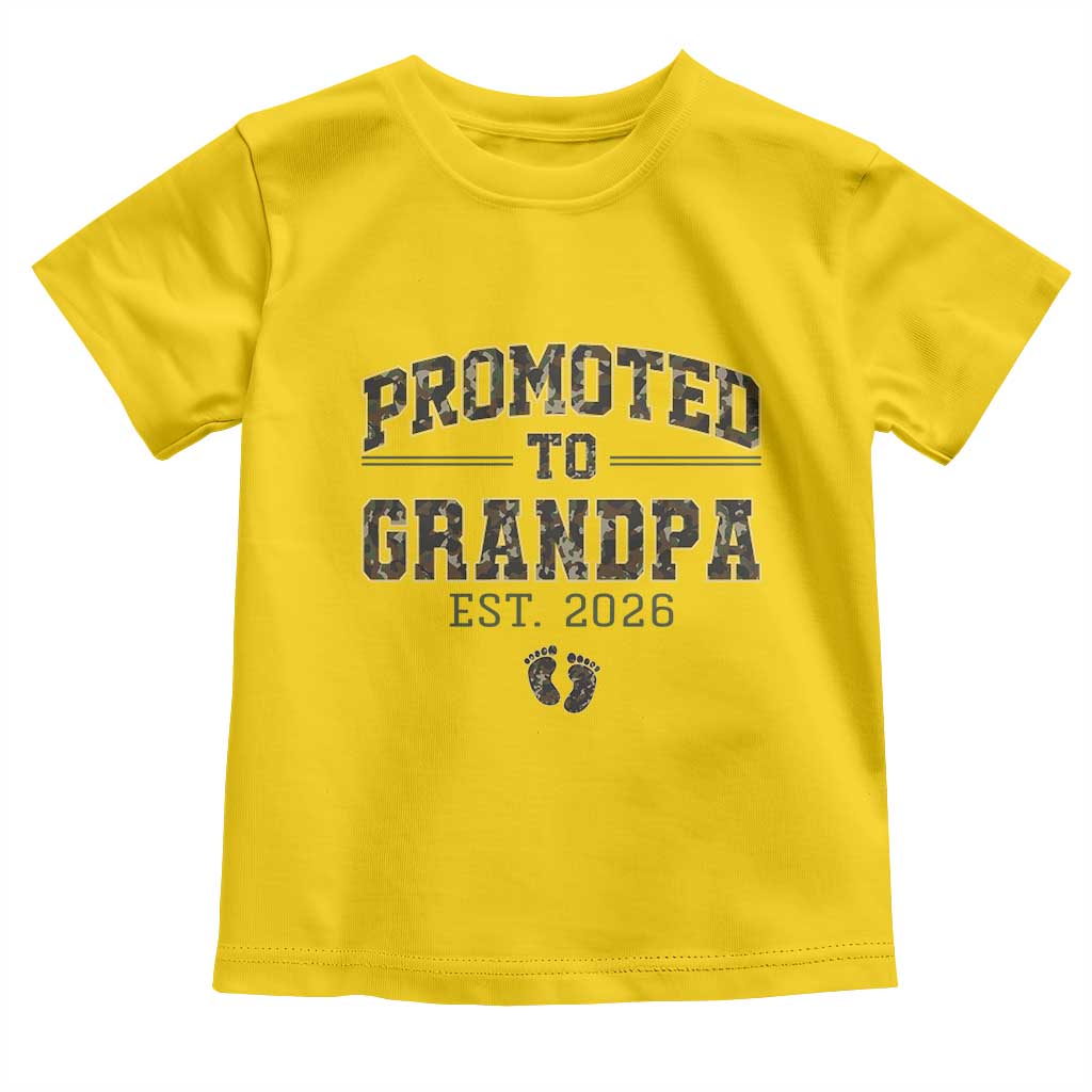 Promoted To Grandpa Est 2026 Toddler T Shirt Vintage Camo Grandpa Graphic