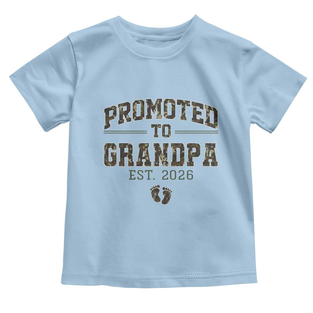 Promoted To Grandpa Est 2026 Toddler T Shirt Vintage Camo Grandpa Graphic