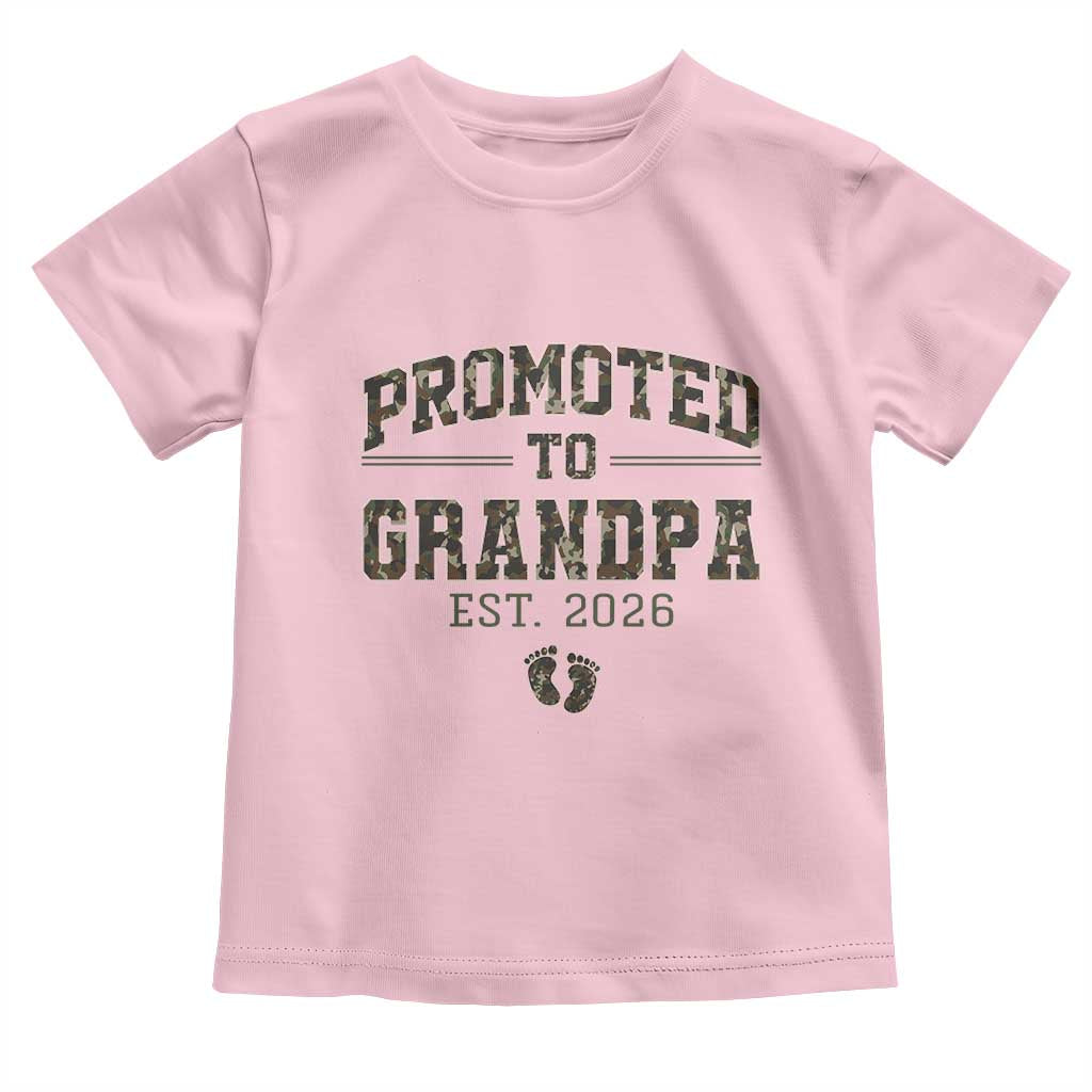 Promoted To Grandpa Est 2026 Toddler T Shirt Vintage Camo Grandpa Graphic