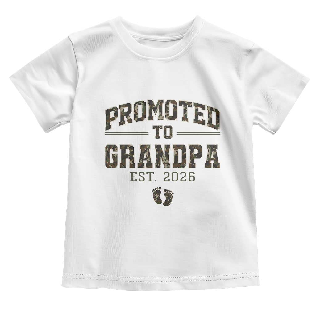 Promoted To Grandpa Est 2026 Toddler T Shirt Vintage Camo Grandpa Graphic