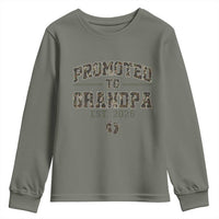 Promoted To Grandpa Est 2026 Youth Sweatshirt Vintage Camo Grandpa Graphic