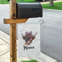 Patriotic Highland Cow Garden Flag Merica USA Flag Farmer Gift