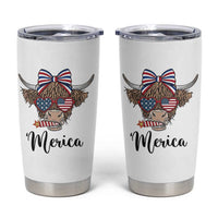 Patriotic Highland Cow Tumbler Cup Merica USA Flag Farmer Gift