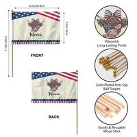 Funny Highland Cow Lover Patriotic Handheld Flag Merica USA Flag Farmer Gift