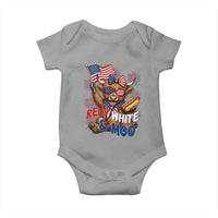 Striped Highland Cow 4th Of July Baby Onesie Red White And Moo