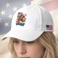 Striped Highland Cow 4th Of July Baseball Cap Red White And Moo