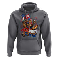 Striped Highland Cow 4th Of July Hoodie Red White And Moo