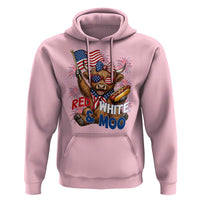 Striped Highland Cow 4th Of July Hoodie Red White And Moo