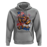 Striped Highland Cow 4th Of July Hoodie Red White And Moo