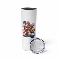 Striped Highland Cow 4th Of July Skinny Tumbler Red White And Moo
