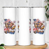 Striped Highland Cow 4th Of July Skinny Tumbler Red White And Moo