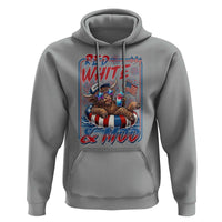Funny Highland Cow Pool Party 4th Of July Hoodie Red White And Moo