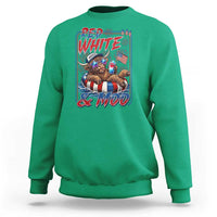 Funny Highland Cow Pool Party 4th Of July Sweatshirt Red White And Moo
