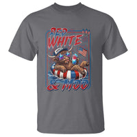Funny Highland Cow Pool Party 4th Of July T Shirt Red White And Moo