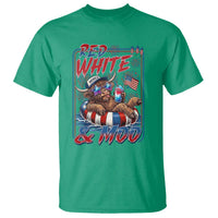 Funny Highland Cow Pool Party 4th Of July T Shirt Red White And Moo