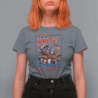 Funny Highland Cow Pool Party 4th Of July T Shirt For Women Red White And Moo
