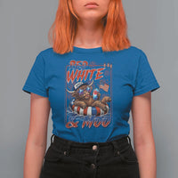 Funny Highland Cow Pool Party 4th Of July T Shirt For Women Red White And Moo